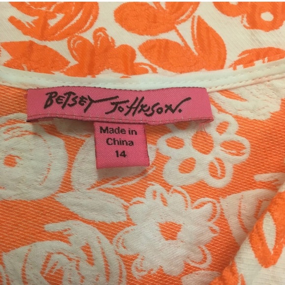 NWT Betsey Johnson Orange Floral Dress A Line 14 - Picture 4 of 6